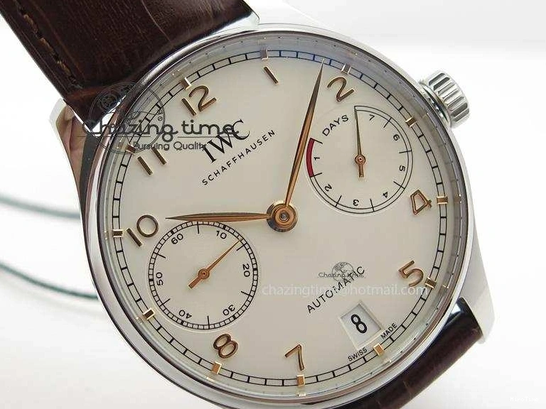MIROTIME 0303 MoistureWicking Portuguese Real PR IW500704 ZF 1:1 Best Edition On Brown Leather Strap A52010 V 7311